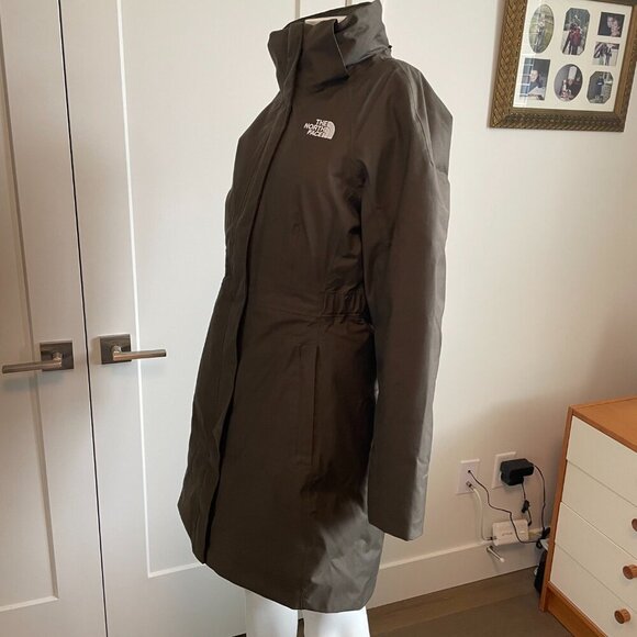 The North Face 550 Outdoor Cotton Nylon Shell Down Fill Parka Olive Green S NWOT - Picture 4 of 16